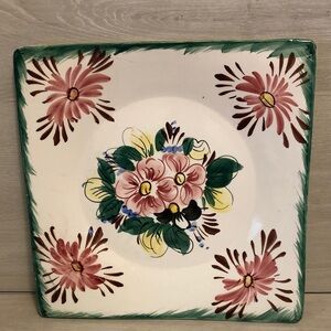 Vintage 1950s Italy Spring or Summer Serving Plate Salad Dish Cake Tray ....